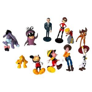 Disney Figurine Toys Mix Characters LOT‎ Of 11 Pieces- cake toppers